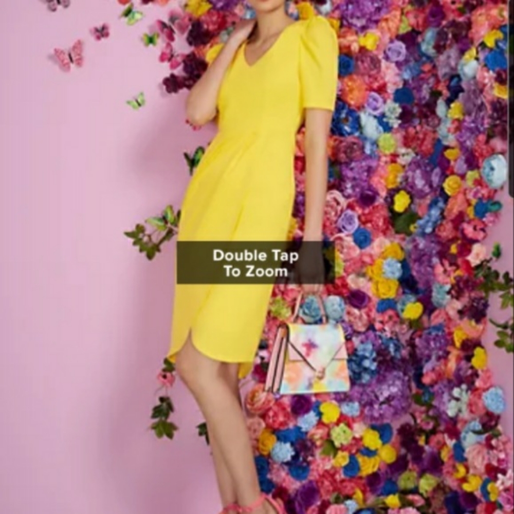 Yellow sleeve detail dress